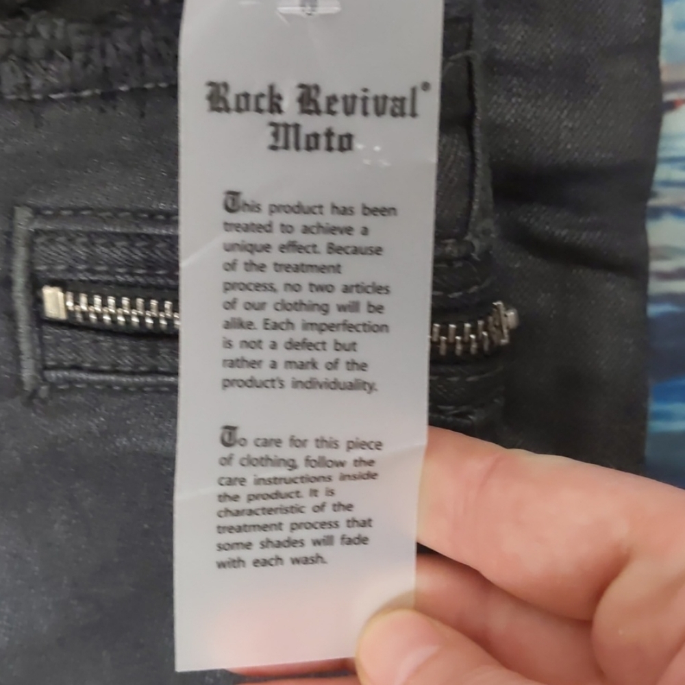 Rock REVIVAL - Skinny Jeans Coated Moto Camille size 24 - Picture 4 of 13